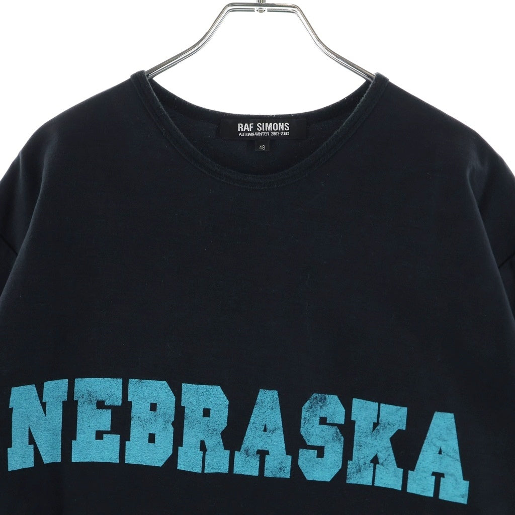 RAF SIMONS(ラフシモンズ) ARCHIVE 02AW Creeper NEBRASKA Tee アーカイブ クリーパー期 ネブラスカTシャツ オーバーサイズクルーネック半袖Tシャツ ブラック