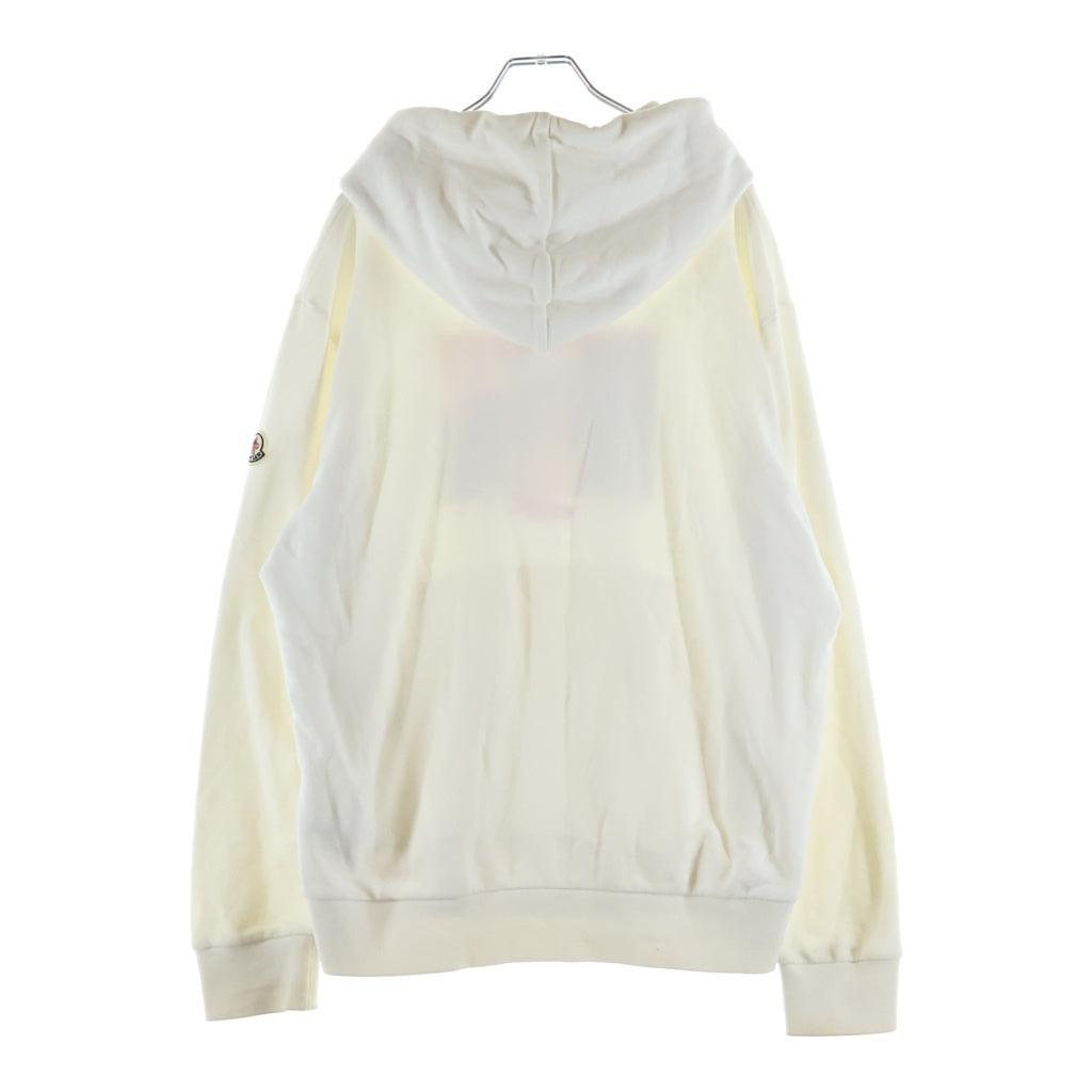 MONCLER(モンクレール) 20SS MAGLIA GIROCOLLO ロゴ刺繍プルオーバースウェットパーカー F10918G73010 ホワイト