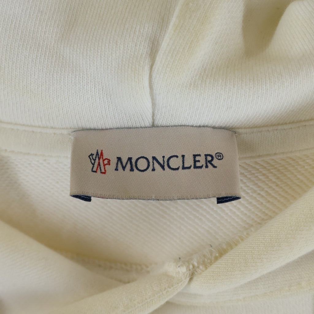 MONCLER(モンクレール) 20SS MAGLIA GIROCOLLO ロゴ刺繍プルオーバースウェットパーカー F10918G73010 ホワイト