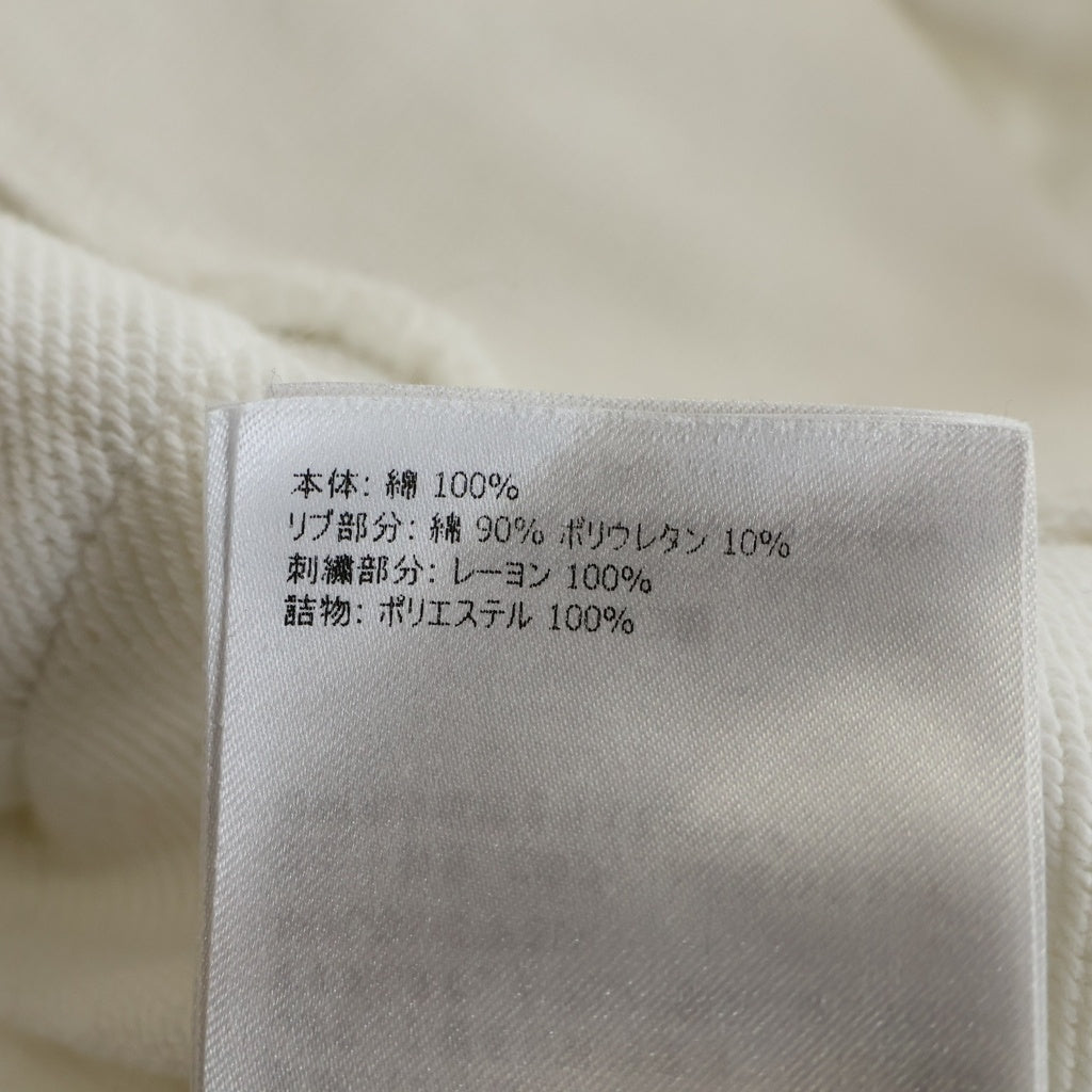 MONCLER(モンクレール) 20SS MAGLIA GIROCOLLO ロゴ刺繍プルオーバースウェットパーカー F10918G73010 ホワイト