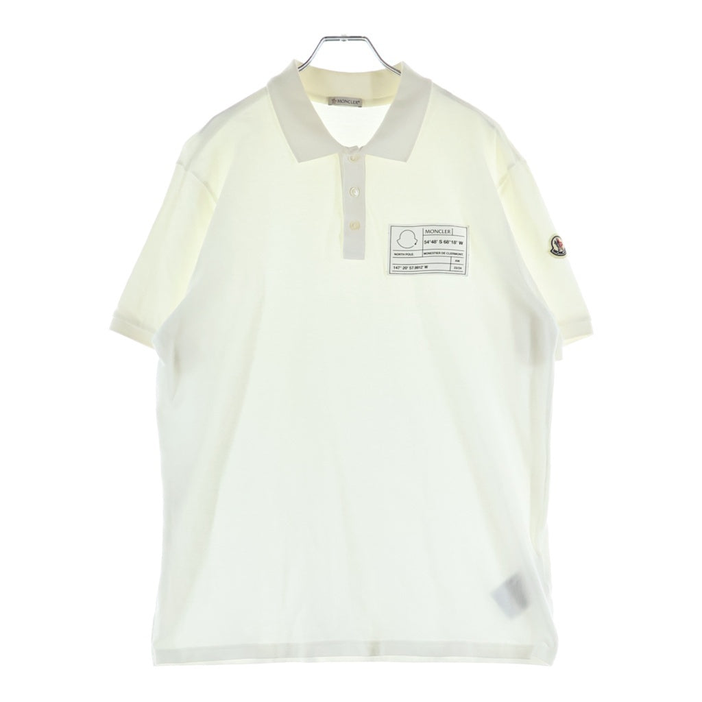 MONCLER(モンクレール) 23AW SS POLO ショートスリーブポロシャツ ロゴパッチ半袖ポロシャツ I20918A00007 ホワイト