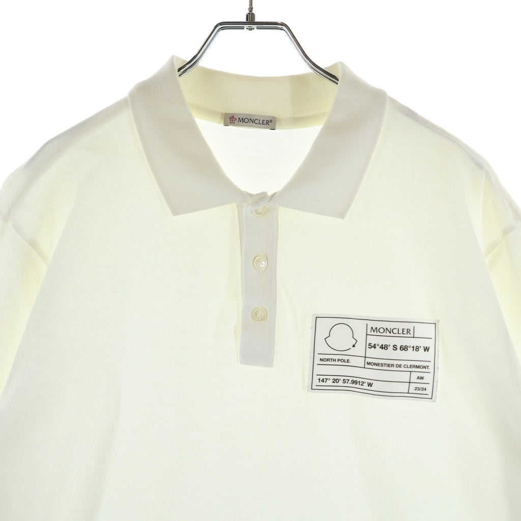 MONCLER(モンクレール) 23AW SS POLO ショートスリーブポロシャツ ロゴパッチ半袖ポロシャツ I20918A00007 ホワイト