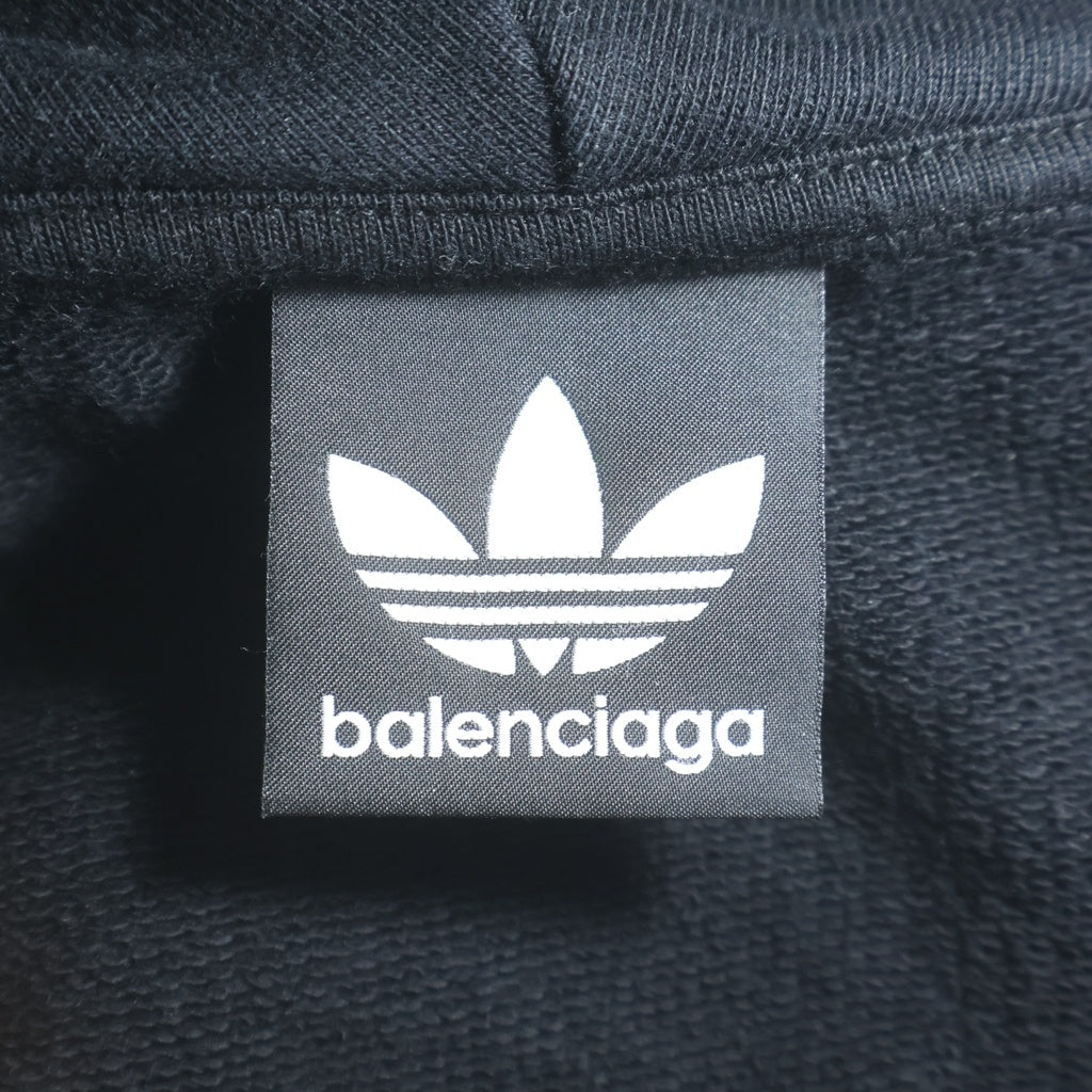 BALENCIAGA(バレンシアガ) 23SS ×adidas Zip Up Hoodie アディダス ジップアップスウェットパーカー フーディー ブラック 723754 TNVN2