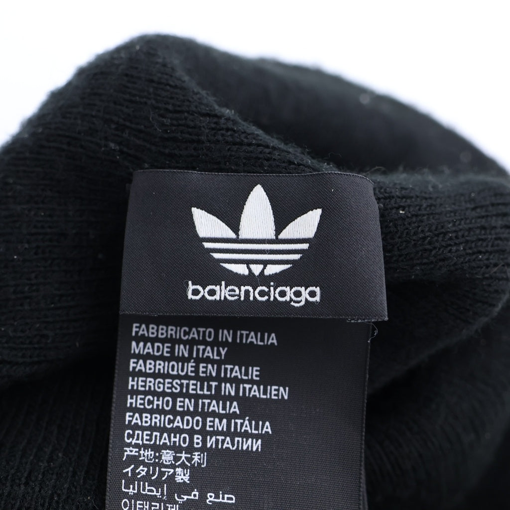 BALENCIAGA(バレンシアガ) ×adidas アディダス ロゴデザイン ビーニー ブラック