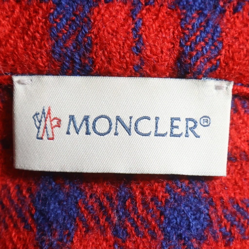 MONCLER(モンクレール) 23AW CAMICIA Zip Up Wool Jacket ウール チェック柄ジップアップシャツジャケット レッド/ブルー I20912F00005