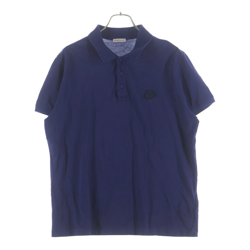 MONCLER(モンクレール) 20SS MAGLIA POLO MANICA CORTA S/S Polo Shirts ショートスリーブポロシャツ ラバーロゴ半袖ポロシャツ F10918A71000 ネイビー