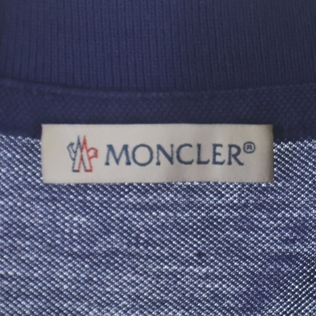 MONCLER(モンクレール) 20SS MAGLIA POLO MANICA CORTA S/S Polo Shirts ショートスリーブポロシャツ ラバーロゴ半袖ポロシャツ F10918A71000 ネイビー