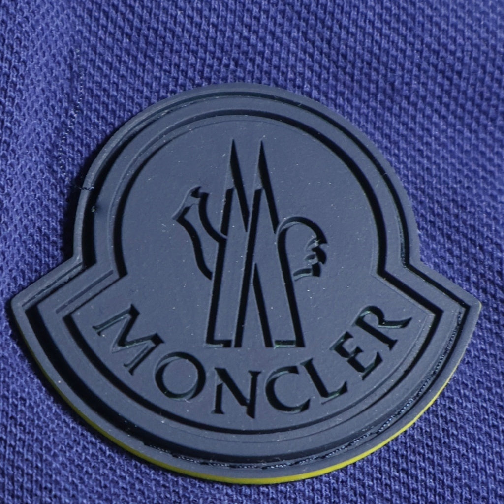 MONCLER(モンクレール) 20SS MAGLIA POLO MANICA CORTA S/S Polo Shirts ショートスリーブポロシャツ ラバーロゴ半袖ポロシャツ F10918A71000 ネイビー