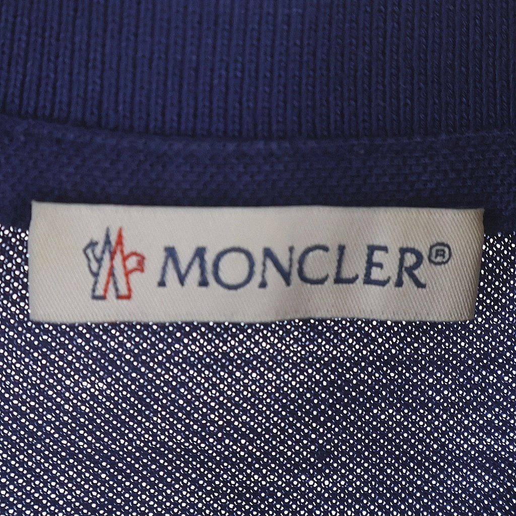 MONCLER(モンクレール) 20SS MAGLIA POLO MANICA CORTA S/S Polo Shirts ショートスリーブポロシャツ ラバーロゴ半袖ポロシャツ F10918A71000 ネイビー