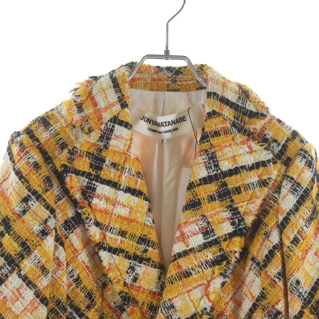 JUNYA WATANABE COMME des GARCONS(ジュンヤワタナベ コムデギャルソン) 01SS ワンボタン ツイード テーラードジャケット イエロー レディース JC-J001