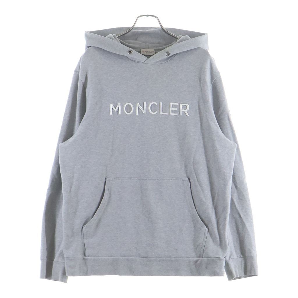 MONCLER(モンクレール) 23SS FELPA CON CAPPUCCIO Logo Embroidery Hoodie ロゴ刺繍フーデットスウェットパーカー I10918G00024 グレー