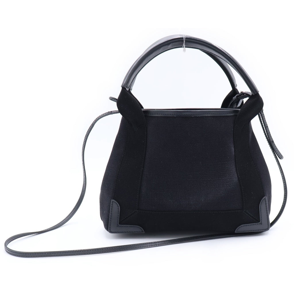 BALENCIAGA(バレンシアガ) ネイビーカバス XS 2WAY ポーチ付き キャンバス トートバッグ 390346 ブラック レディース