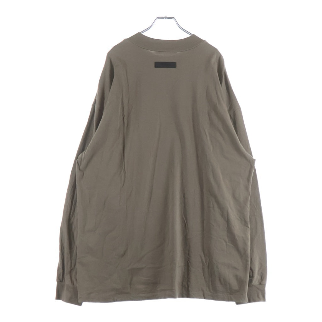 FEAR OF GOD ESSENTIALS(フィアオブゴッド エッセンシャルズ) Felt Logo Mock Neck L/S T-Shirts フェルトロゴモックネックロングスリーブTシャツ 長袖Tシャツ ブラウン