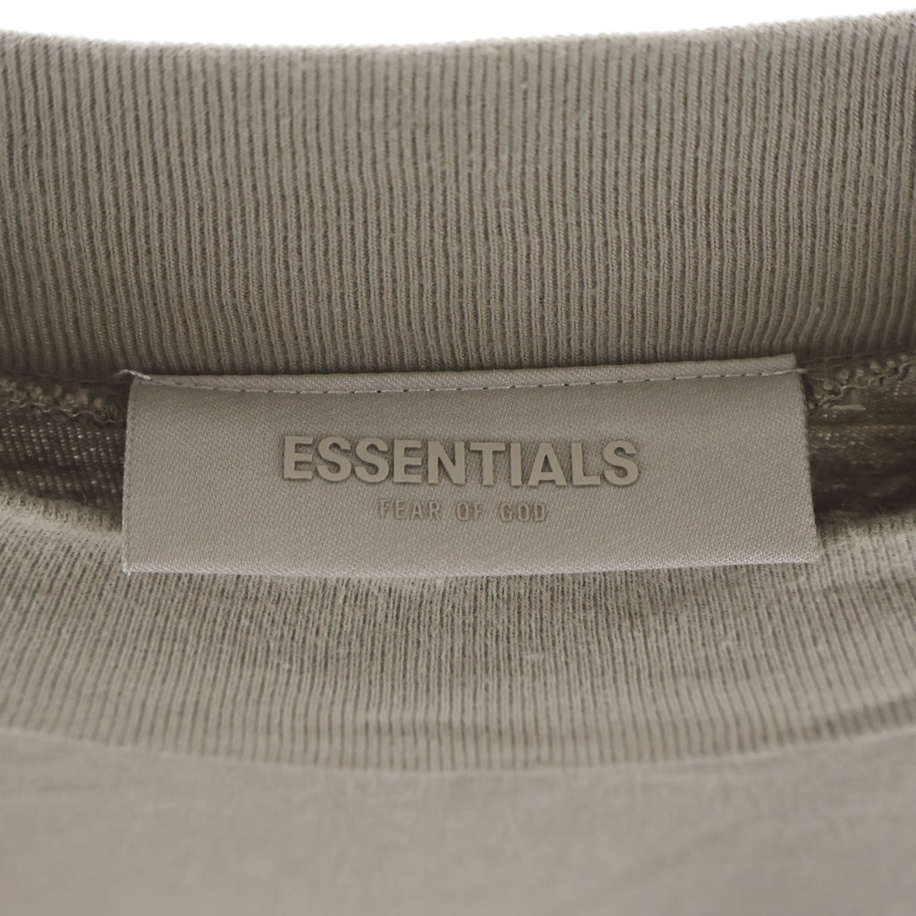 FEAR OF GOD ESSENTIALS(フィアオブゴッド エッセンシャルズ) Felt Logo Mock Neck L/S T-Shirts フェルトロゴモックネックロングスリーブTシャツ 長袖Tシャツ ブラウン