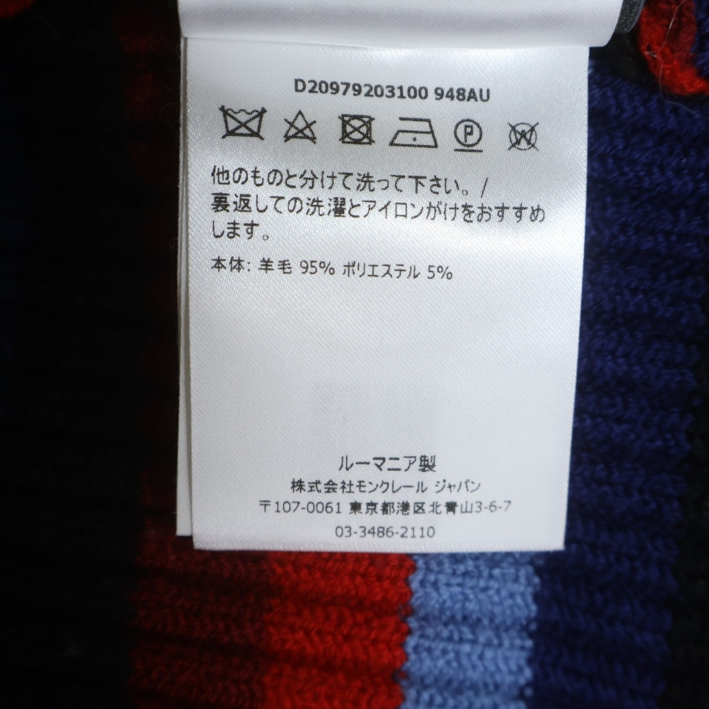 MONCLER GRENOBLE(モンクレールグルノーブル) 18AW MAGLIONE TRICOT CICLISTA Turtle Neck Knit Sweater タートルネックニットセーター マルチカラーボーダーニットセーター D20979203100 マルチ