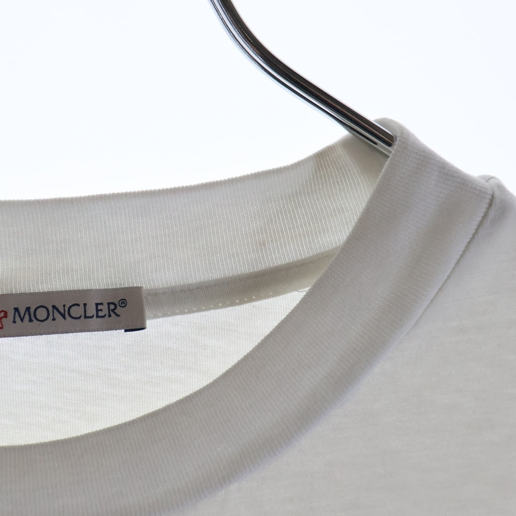 MONCLER(モンクレール) 22SS SS TSHIRT ショートスリーブTシャツ ロゴプリントサイドストライプクルーネック半袖Tシャツ H10918C00038 ホワイト