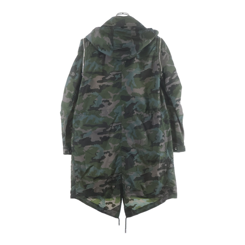 GIVENCHY(ジバンシィ) 14SS ジップデザイン 2WAY カモ柄 ナイロン フーデット ジャケット カーキ 14S 0653 612