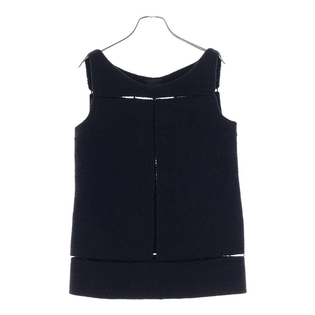 PRADA(プラダ) 98AW Cutwork Set-up Dress ウール カットワーク ノースリーブ セットアップ スカート ブラック レディース
