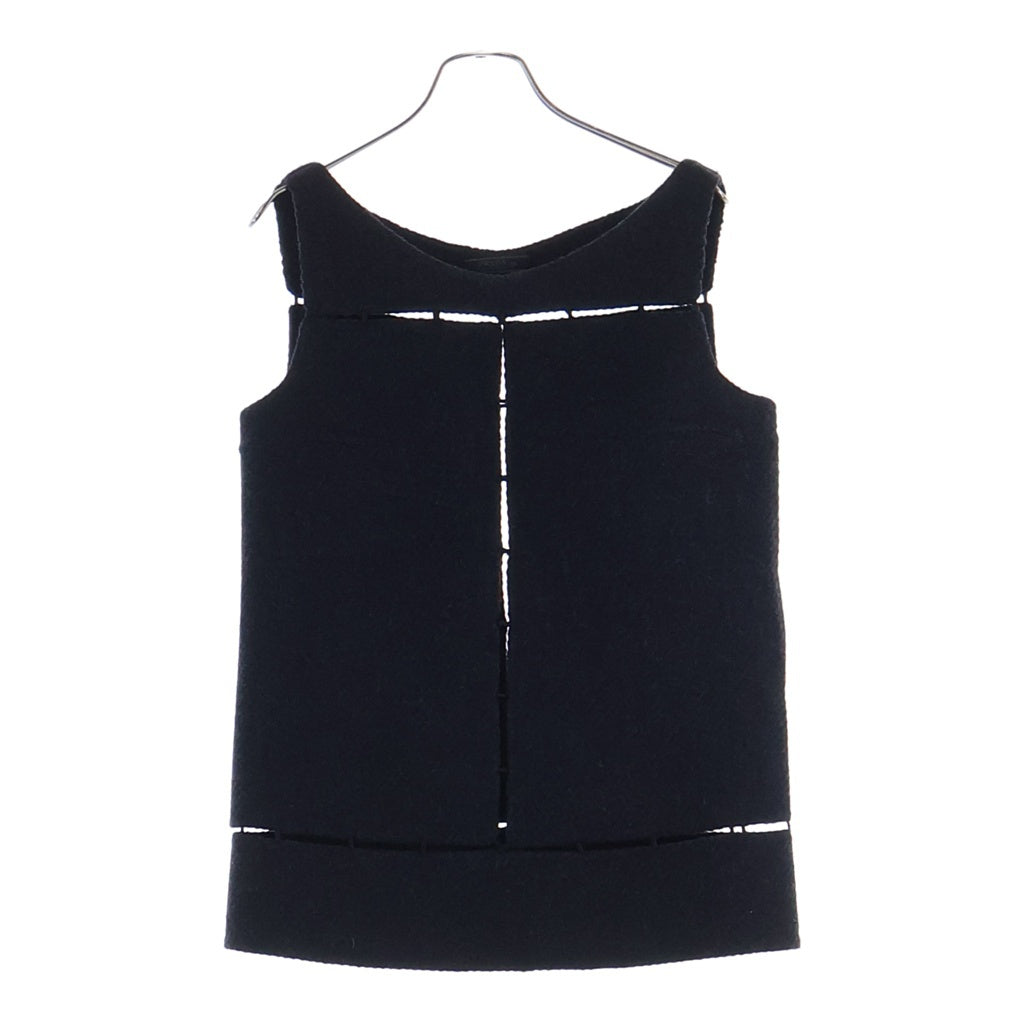 PRADA(プラダ) 98AW Cutwork Set-up Dress ウール カットワーク ノースリーブ セットアップ スカート ブラック レディース