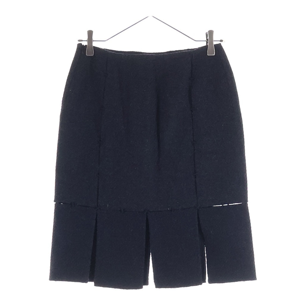 PRADA(プラダ) 98AW Cutwork Set-up Dress ウール カットワーク ノースリーブ セットアップ スカート ブラック レディース