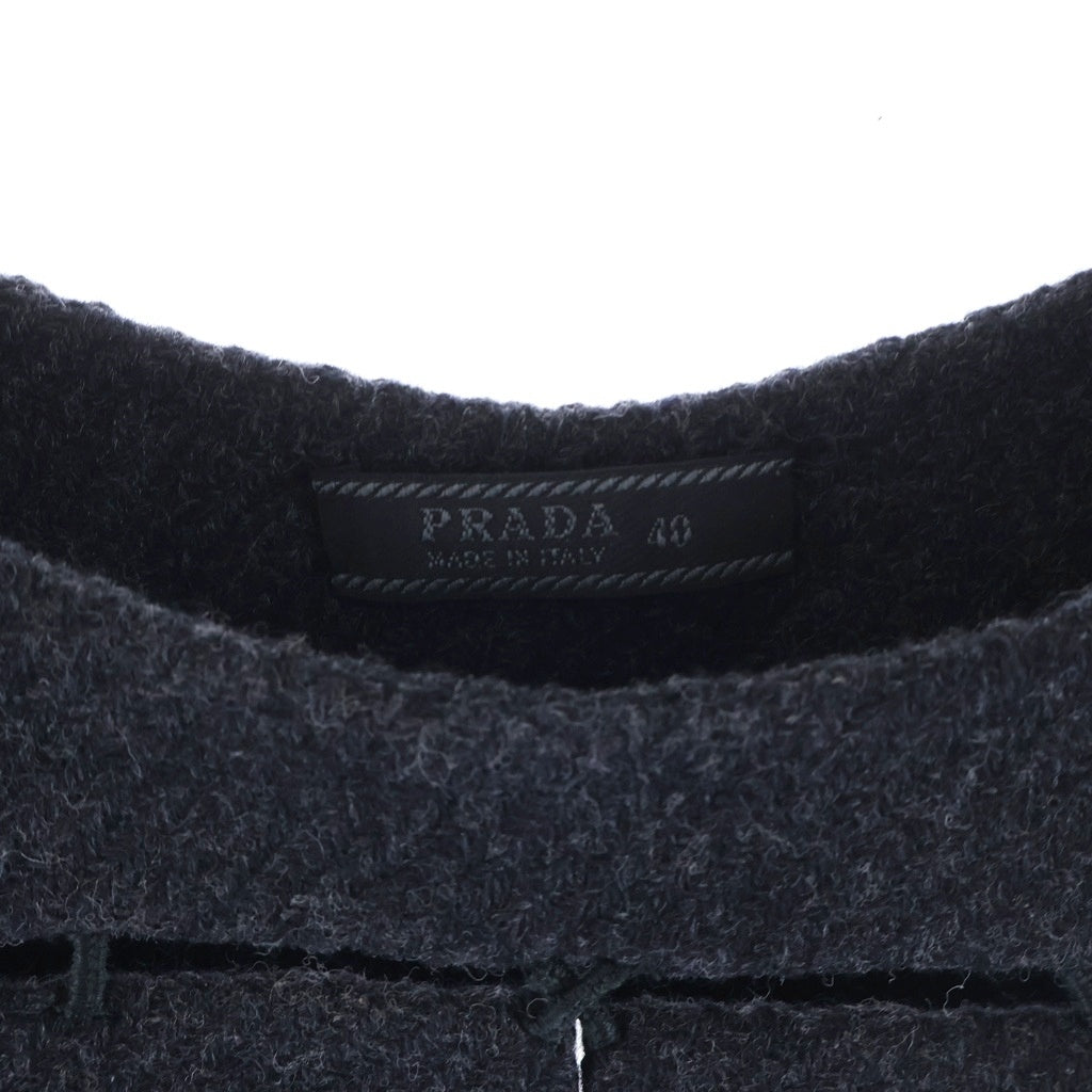 PRADA(プラダ) 98AW Cutwork Set-up Dress ウール カットワーク ノースリーブ セットアップ スカート ブラック レディース
