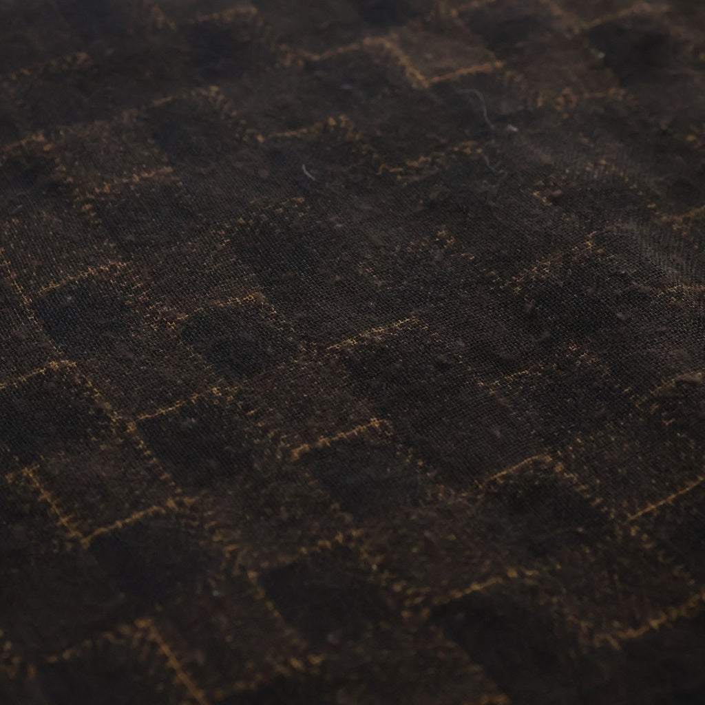 LOUIS VUITTON(ルイヴィトン) カシミヤ チェック柄 ロゴデザイン フリンジ ストール スカーフ ブラウン レディース