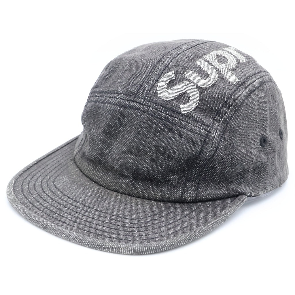 SUPREME(シュプリーム) 19AW Top Logo Denim Camp Cap トップロゴデニムキャンプキャップ 5パネルキャップ 帽子 グレー