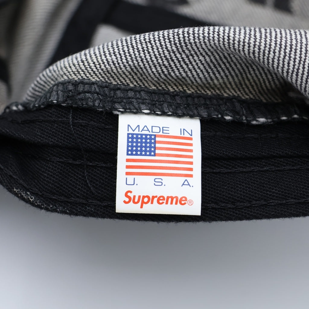 SUPREME(シュプリーム) 19AW Top Logo Denim Camp Cap トップロゴデニムキャンプキャップ 5パネルキャップ 帽子 グレー