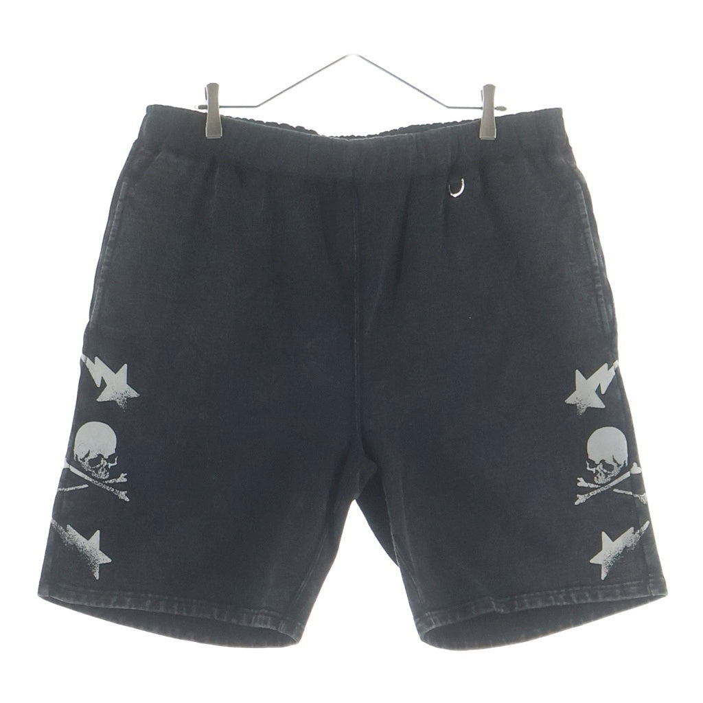 mastermind JAPAN(マスターマインドジャパン) ×A BATHING APE アベイシングエイプ サイドロゴプリント ハーフパンツ ショーツ ブラック 001SPL731908C