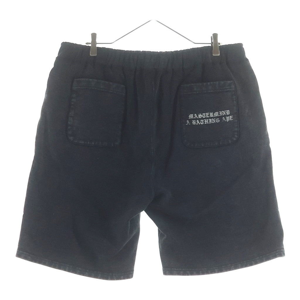 mastermind JAPAN(マスターマインドジャパン) ×A BATHING APE アベイシングエイプ サイドロゴプリント ハーフパンツ ショーツ ブラック 001SPL731908C