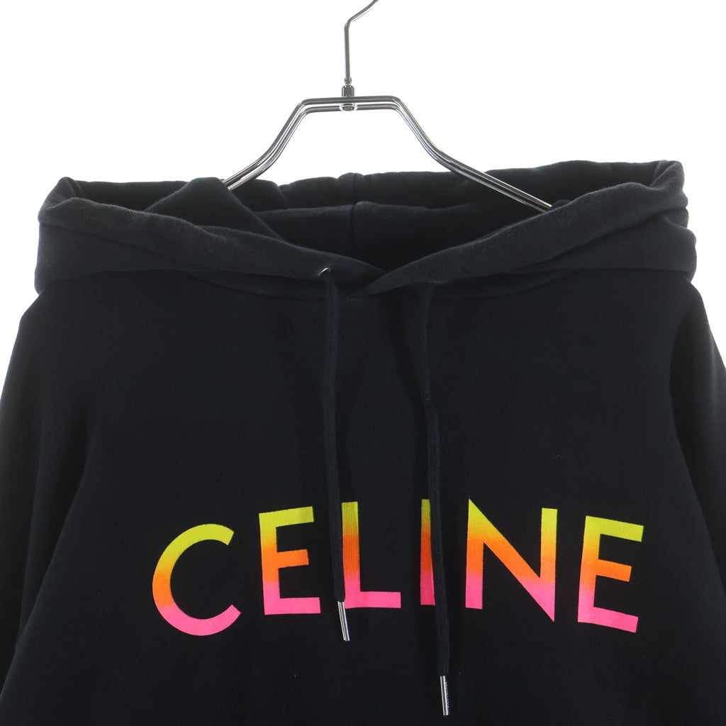 CELINE(セリーヌ) 22AW Pullover Hoodie グラデーションロゴプルオーバースウェットパーカー 2Y753670Q ブラック