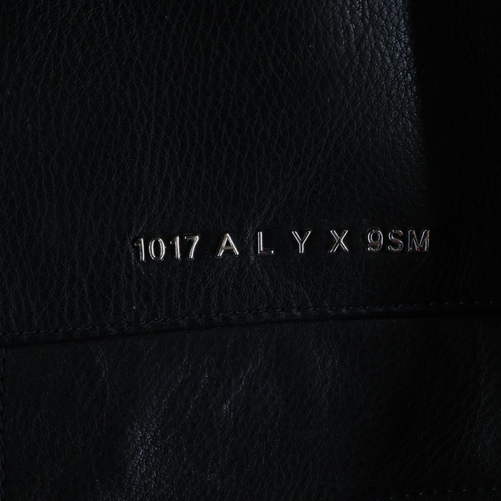 1017 ALYX 9SM(アリクス) 20AW Runway Piece Leather Police Jacket ランウェイピース レザーポリスジャケット カウレザーロゴプレートジップアップレザージャケット ブラック