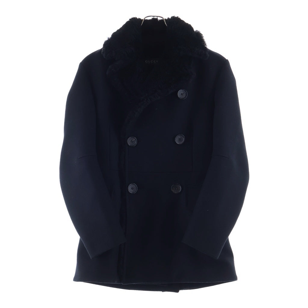 GUCCI(グッチ) 13AW Black Persian Lamb Pea Coat ブラック ペルシャン ラム ファー付き ピーコート ジャケット ブラック 324156 Z6711