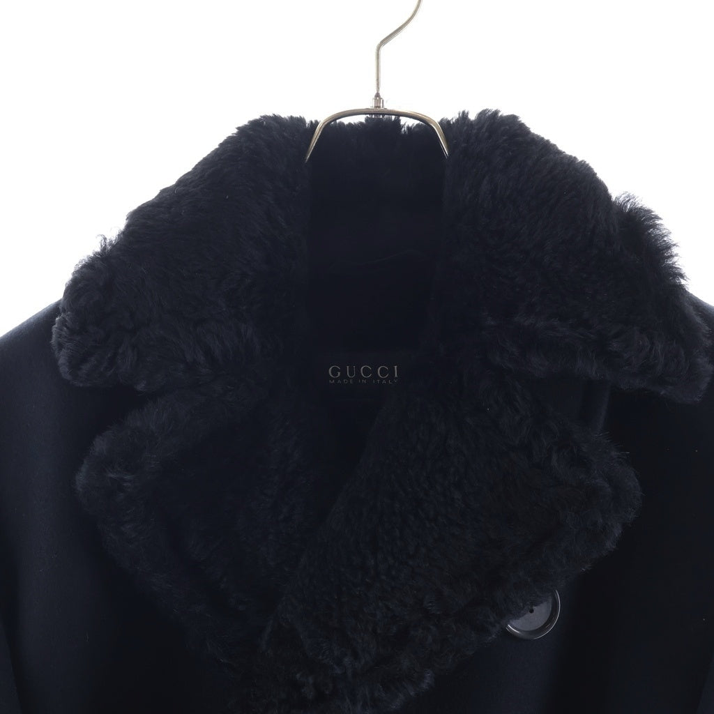 GUCCI(グッチ) 13AW Black Persian Lamb Pea Coat ブラック ペルシャン ラム ファー付き ピーコート ジャケット ブラック 324156 Z6711