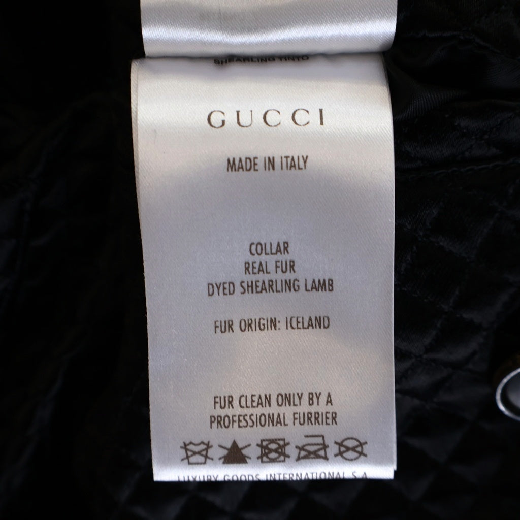 GUCCI(グッチ) 13AW Black Persian Lamb Pea Coat ブラック ペルシャン ラム ファー付き ピーコート ジャケット ブラック 324156 Z6711