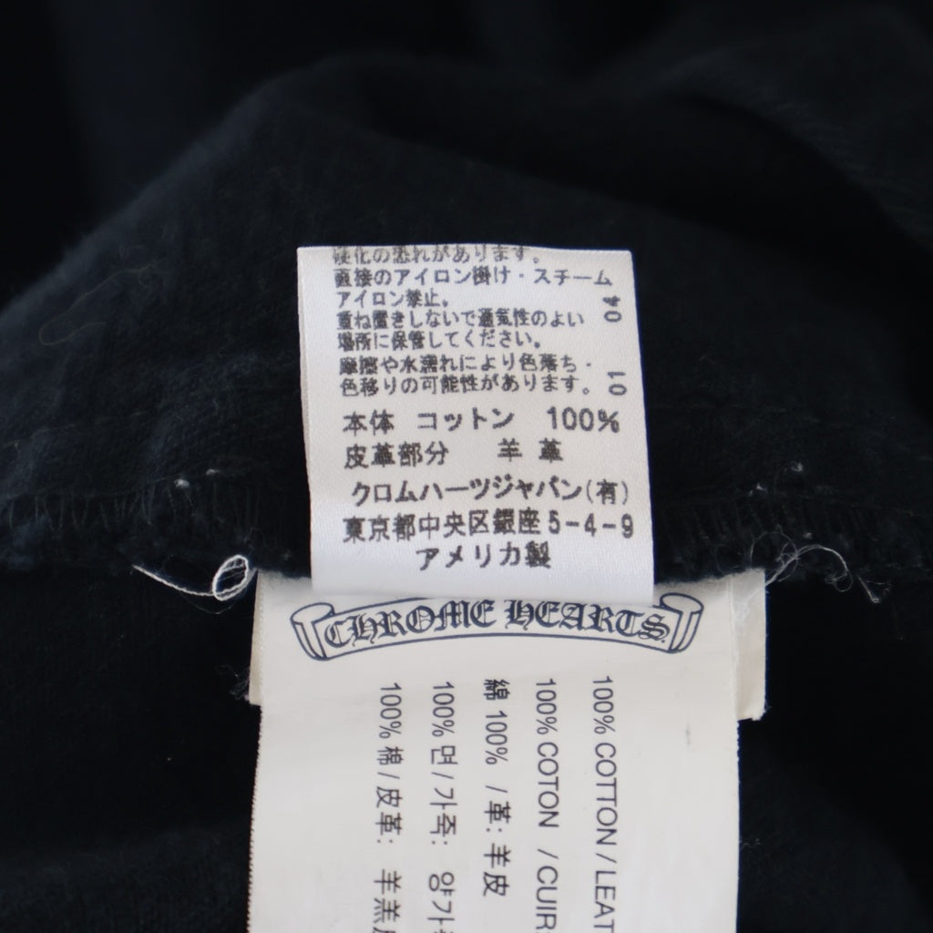 CHROME HEARTS(クロムハーツ) DENIM WESTERN クロスボールボタン 袖裾レザークロスパッチ デニムウエスタン長袖シャツ ブラック