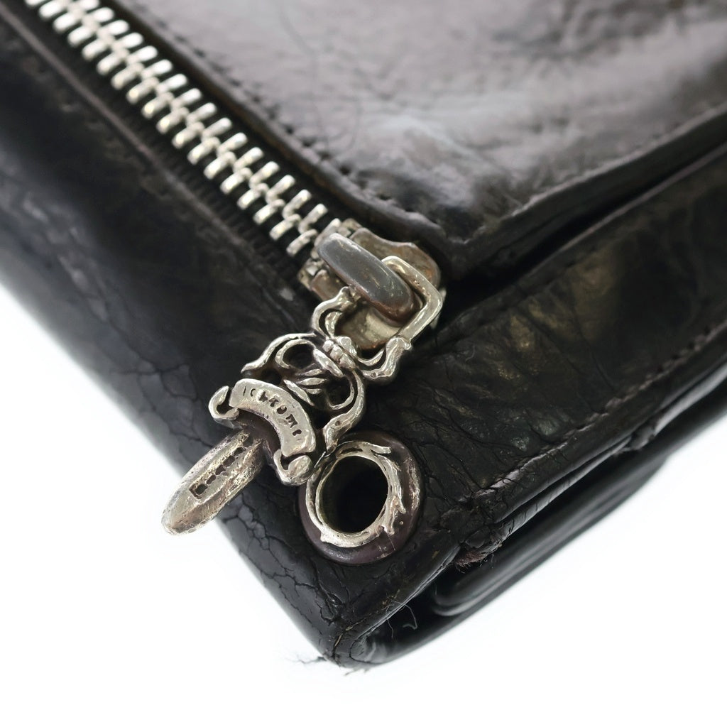 CHROME HEARTS(クロムハーツ) WAVE ウェーブ レザーウォレット 財布 ブラック BCA375