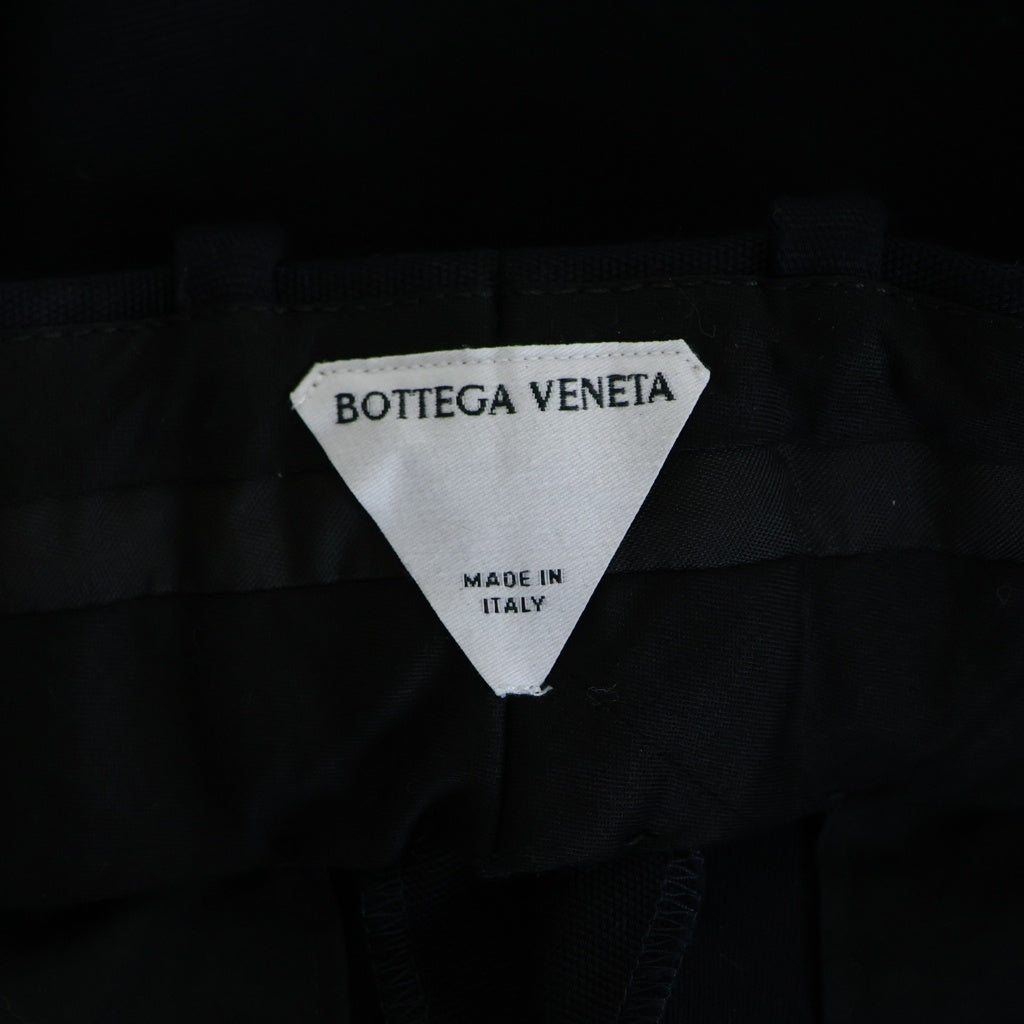 BOTTEGA VENETA(ボッテガヴェネタ) 23SS Cotton Canvas Lace-Up Pants コットンキャンバスレースアップパンツ ハイウエストサイドレーストラウザーズ 729196V0BT0 ネイビー
