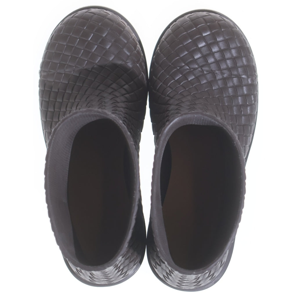BOTTEGA VENETA(ボッテガヴェネタ) FIREMAN Short Rubber Boots ファイヤーマン イントレチャートエンボス加工ラバーアンクルブーツ 764422 ブラウン