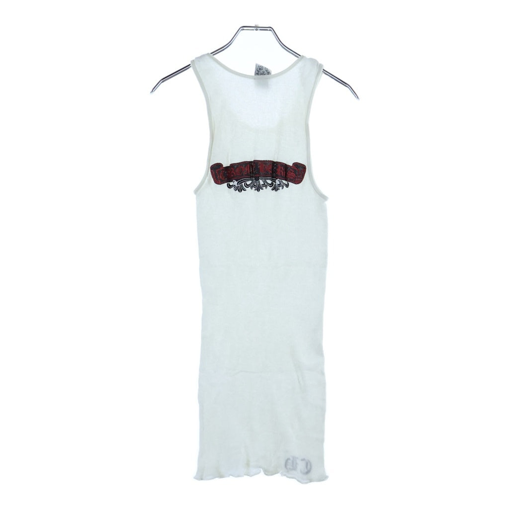 CHROME HEARTS(クロムハーツ) OLD Back Floral Cross Scroll Tank Top オールド バックフローラルクロス スクロールラベル タンクトップ ホワイト