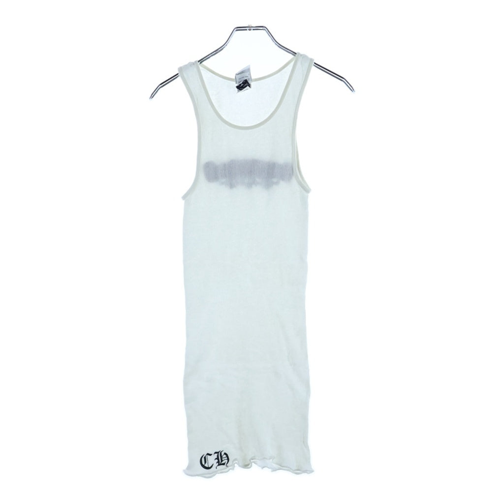 CHROME HEARTS(クロムハーツ) OLD Back Floral Cross Scroll Tank Top オールド バックフローラルクロス スクロールラベル タンクトップ ホワイト