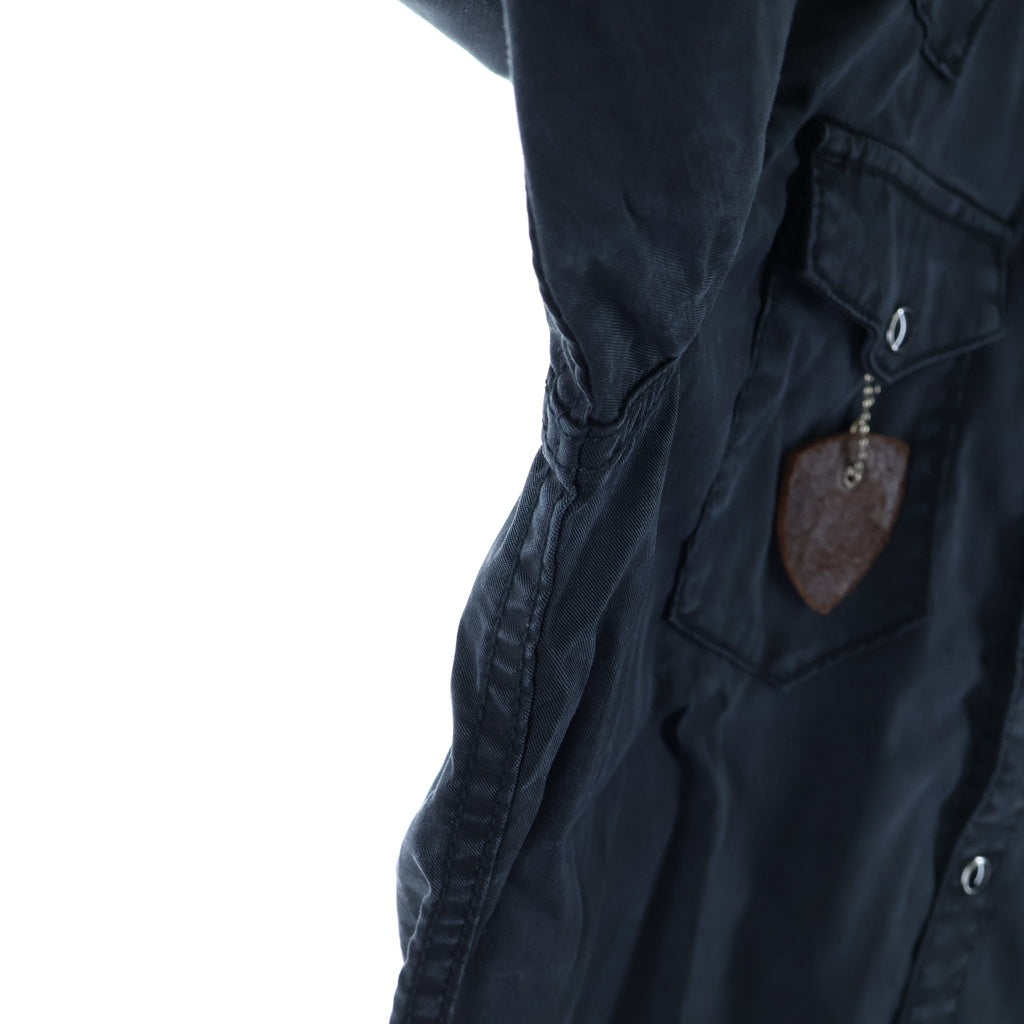 HTC(エイチティーシー) ×AKM Studs Western Shirts ×エーケーエム スタッズウエスタンシャツ ボタンダウン長袖シャツ ブラック