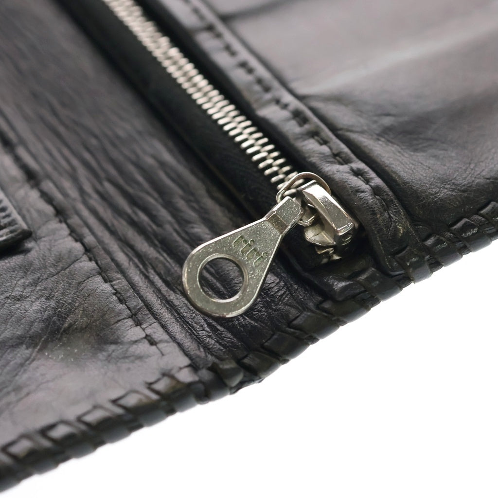 VAN AMBURG(ヴァンアンバーグレザーズ) 3 Fold Leather Wallet 3フォールドレザーウォレット スタッズ装飾3つ折り財布 ブラック/シルバー レディース