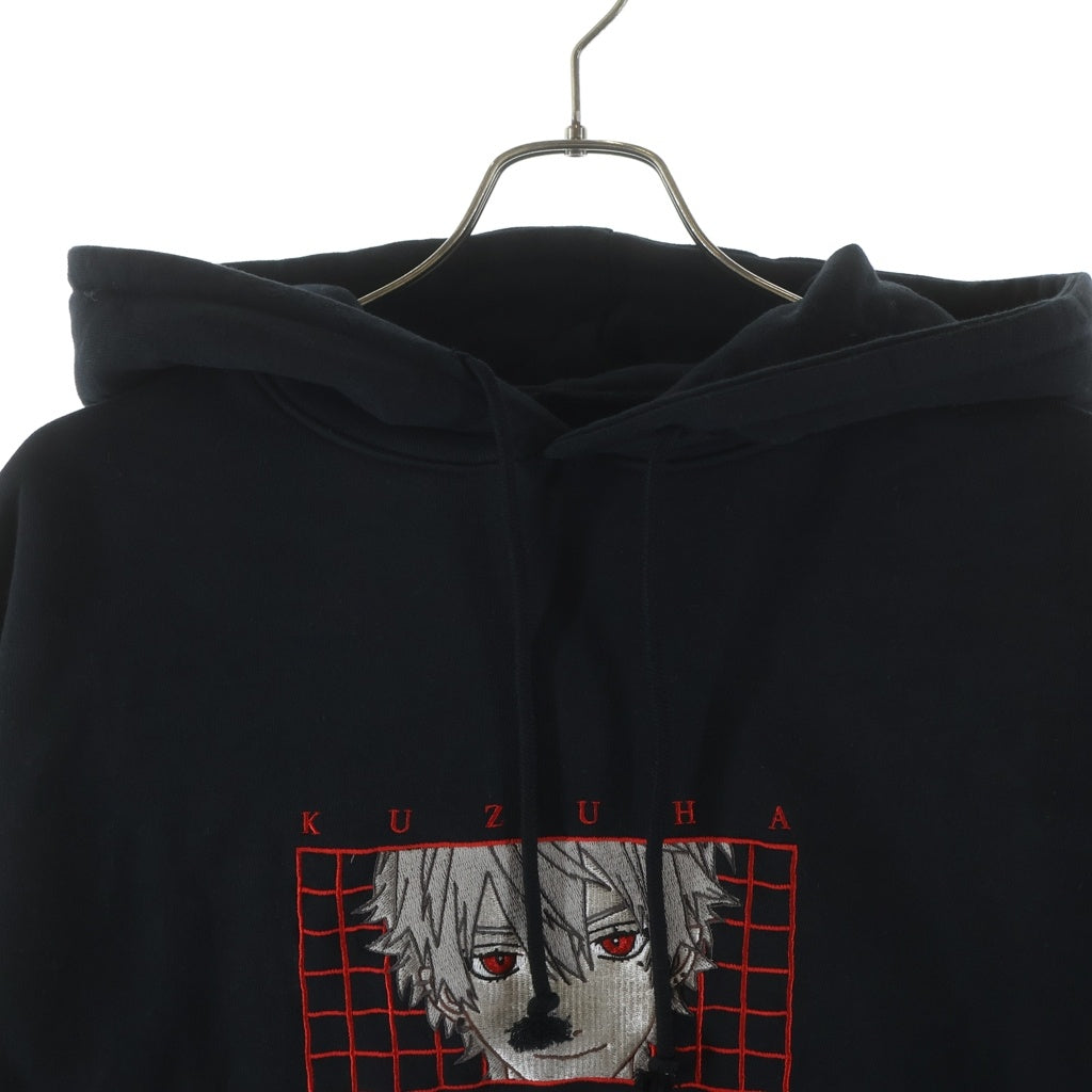 VAULTROOM(ボルトルーム) ×KUZUHA ChroNoiR HOODIE 葛葉 クロノワールフーディー ロゴ刺繍プルオーバースウェットパーカー ブラック