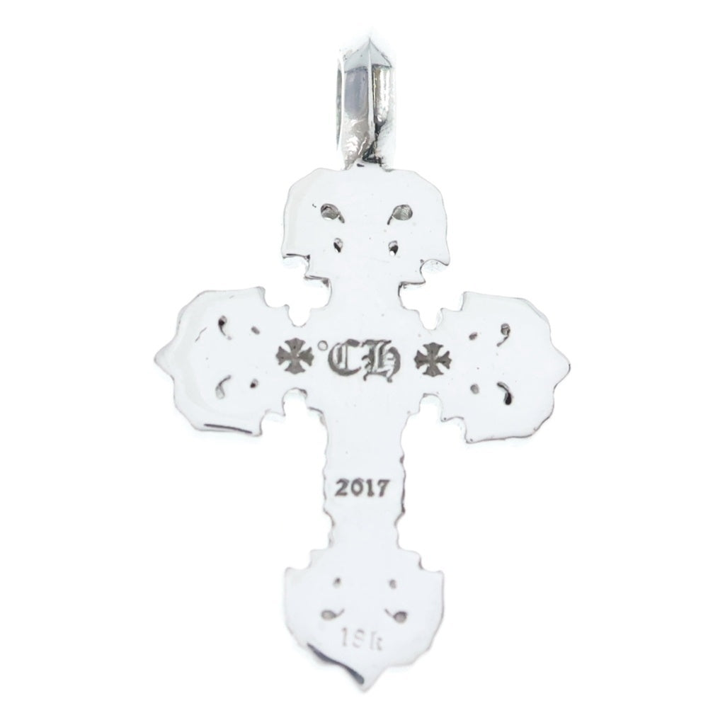 CHROME HEARTS(クロムハーツ) 18KWG CHARM FILIGREE TINY P DMND タイニーフィリグリー PAVEダイヤ シルバー ネックレストップ ホワイトゴールド