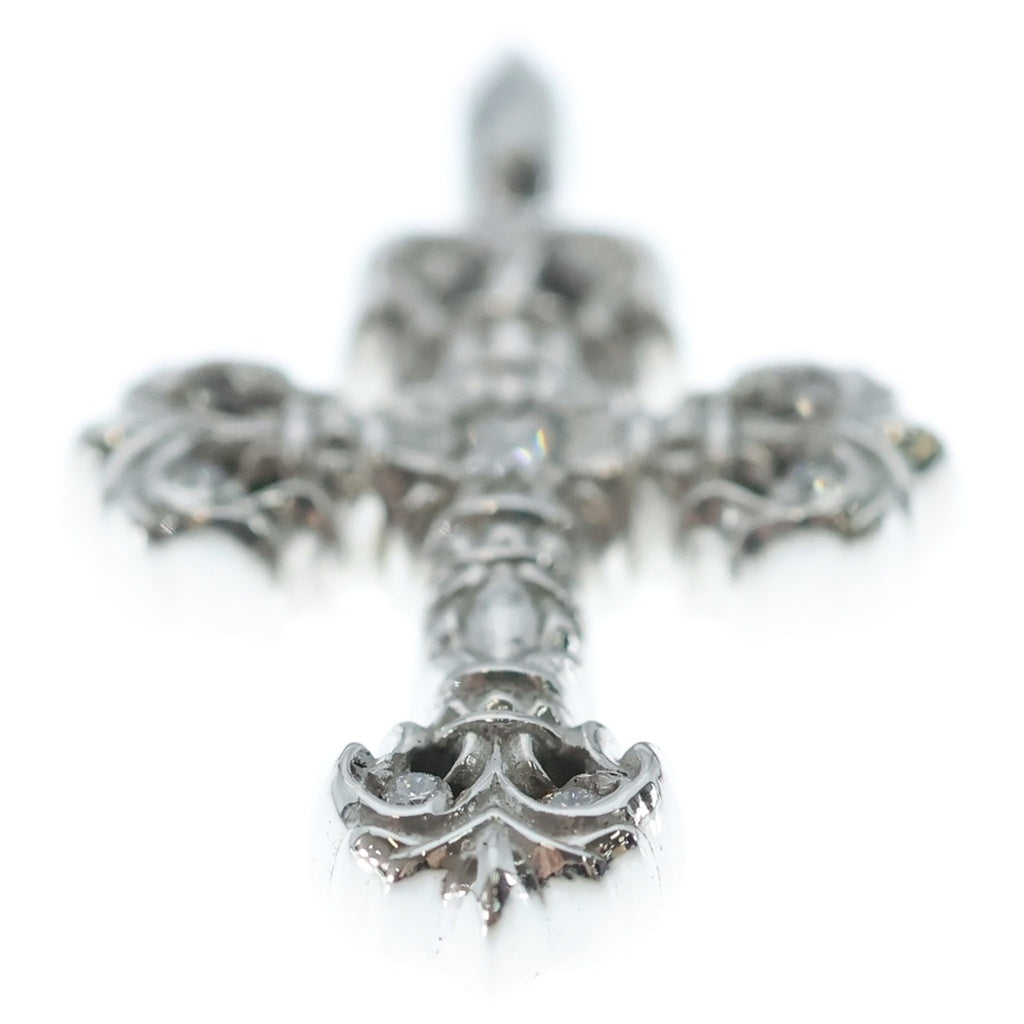 CHROME HEARTS(クロムハーツ) 18KWG CHARM FILIGREE TINY P DMND タイニーフィリグリー PAVEダイヤ シルバー ネックレストップ ホワイトゴールド