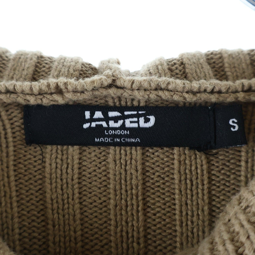 JADED LONDON(ジェイデッドロンドン) Cargo Jacket ニット切替 フーデット カーゴジャケット カーキ/ベージュ レディース