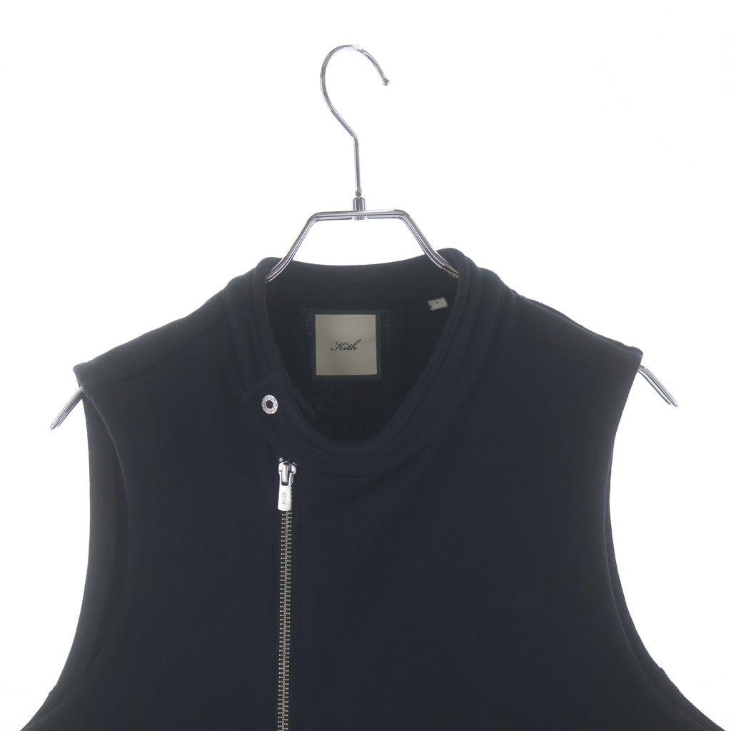 KITH(キス) Wrena Fleece Shell Tank ジップアップ ノースリーブ ベスト ジャケット ブラック レディース