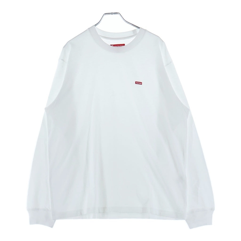 SUPREME(シュプリーム) 24SS Small Box Logo L/S Tee スモールボックスロゴロングスリーブTシャツ ロゴ刺繍クルーネック長袖Tシャツ ホワイト
