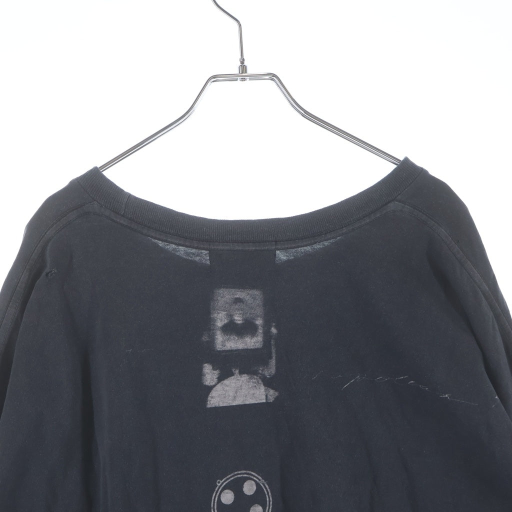ENFANTS RICHES DEPRIMES(アンファンリッシュデプリメ) BATHROOM STALL LS T-SHIRT バスルームストールロングスリーブTシャツ ロゴプリントダメージ加工クルーネック長袖Tシャツ ブラック